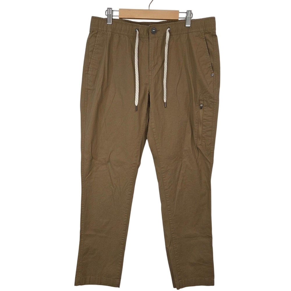 Vuori Ripstop Pants Women's Large Tan DuraTerra Drawstring Hiking Travel VW401